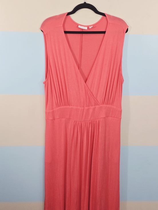 New York & Company Plus Size Coral Pink Maxi Dress - Picture 4 of 8